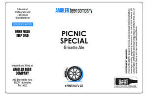 Ambler Beer Company Picnic Special Grisette Ale May 2020