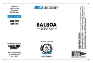 Ambler Beer Company Balboa Saison Ale May 2020