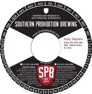 Southern Prohibition Brewing Ruby Slippers March 2022