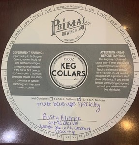 Primal Brewing Co Busty Blonde March 2022