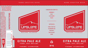 Upslope Brewing Company Citra Pale Ale March 2022