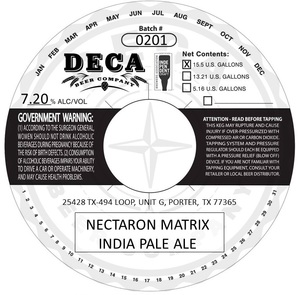 Deca Beer Company Nectaron Matrix India Pale Ale
