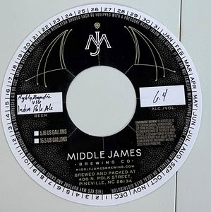 Middle James Brewing Co Highly Dramatic V16 India Pale Ale March 2022