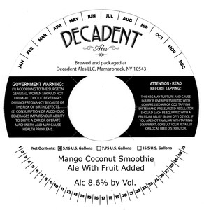 Decadent Ales Mango Coconut Smoothie