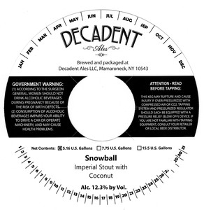 Decadent Ales Snowball March 2022