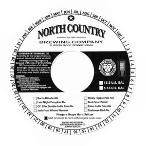 North Country Brewing Company Niagara Grape Hard Seltzer March 2022