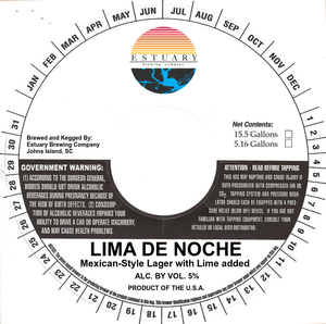 Estuary Brewing Company Lima De Noche March 2022