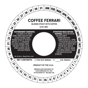 Faces Brewing Co. Coffee Ferrari March 2022