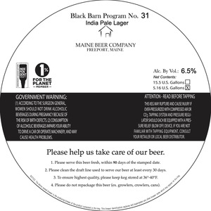 Black Barn Program No. 31 India Pale Lager March 2022