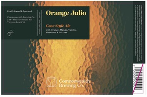 Commonwealth Brewing Co Orange Julio March 2022