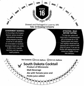 Take 16 Brewing Company South Dakota Cocktail March 2022