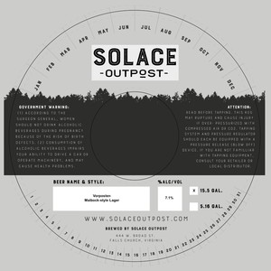 Solace Outpost Vorposten Maibock-style Lager March 2022