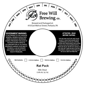Free Will Brewing Co. Rat Pack March 2022