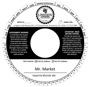 Lindgren Craft Brewery Mr. Market