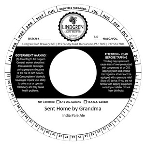 Lindgren Craft Brewery Sent Home By Grandma March 2022