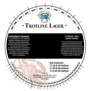 Dividing Creek Beer Co Trotline Lager