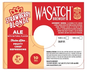 Wasatch Brewery Strawberry Blonde March 2022