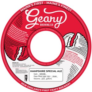 Geary Brewing Co Hampshire Special Ale March 2022