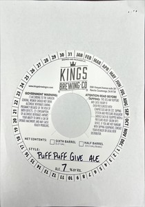 Kings Brewing Co Puff Puff Give Ale March 2022