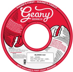 Geary Brewing Co Blonde Ale April 2022