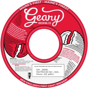Geary Brewing Co Pulling Traps New England Style India Pale Ale April 2022