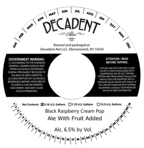 Decadent Ales Black Raspberry Cream Pop March 2022