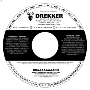 Drekker Brewing Company Braaaaaaaaains Mango Strawberry Pineapple Coconut Double Fruit Smoothie Sour