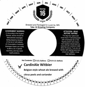 Take 16 Brewing Company Cardinale Witbier April 2022