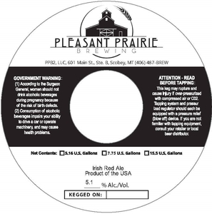 Pleasant Prairie Brewing Irish Red Ale April 2022