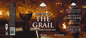 Lost City Brewing Company Keeper Of The Grail Barrel Aged Quad Ale April 2022