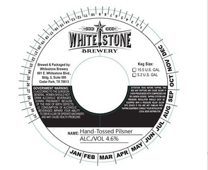 Whitestone Brewery Hand-tossed Pilsner April 2022
