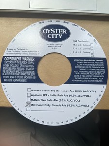 Oyster City Brewing Company Mill Pond Dirty Blonde Ale