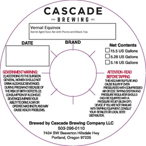 Cascade Brewing Vernal Equinox April 2022