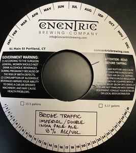 Concentric Brewing Company Bridge Traffic Imperial / Double India Pale Ale April 2022