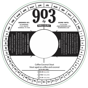 903 Brewers Coffee Coconut Stout April 2022