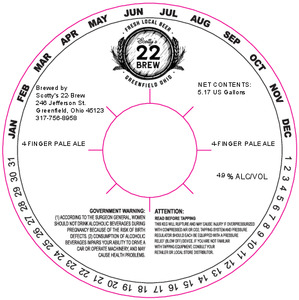 Scotty's 22-brew 4-finger Pale Ale April 2022