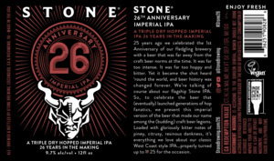 Stone 26 Anniversary Imperial Ipa April 2022