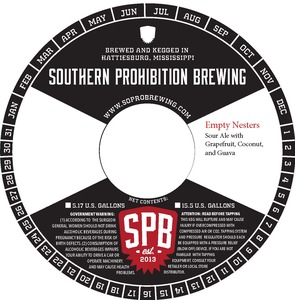 Southern Prohibition Brewing Empty Nesters April 2022