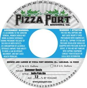 Pizza Port Brewing Co. Summer Oasis April 2022