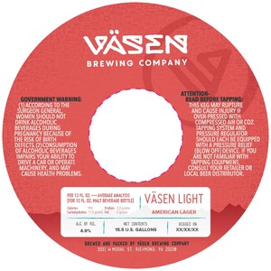 VÄsen Brewing Company VÄsen Light May 2022
