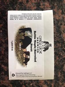 Cypress Grove Brewing Beltie Maple Barreled Stout 2021 April 2022