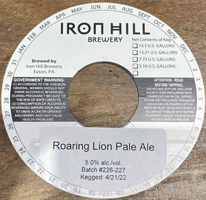 Iron Hill Roaring Lion Pale Ale April 2022