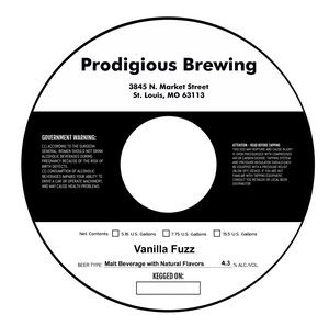 Prodigious Brewing Vanilla Fuzz April 2022