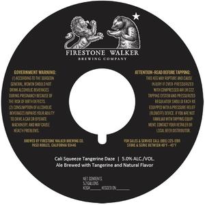 Firestone Walker Brewing Company Cali Squeeze Tangerine Daze May 2022