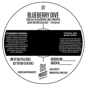 Modist Brewing Co Blueberry Dive May 2022