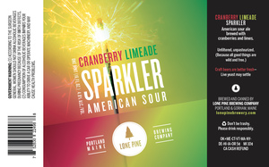 Lone Pine Brewing Company Cranberry Limeade Sparkler May 2022