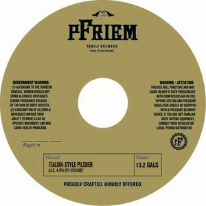 Pfriem Family Brewers Italian-style Pilsner May 2022