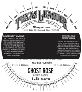 Texas Leaguer Brewing Company Ghost Rose Light Lager May 2022