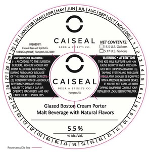 Caiseal Beer & Spirits Co. Glazed Boston Cream Porter June 2022