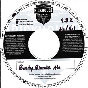 Rickhouse Brewing Busty Blonde May 2022